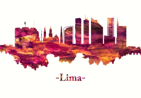 Lima Peru Skyline Rött — Stockfoto