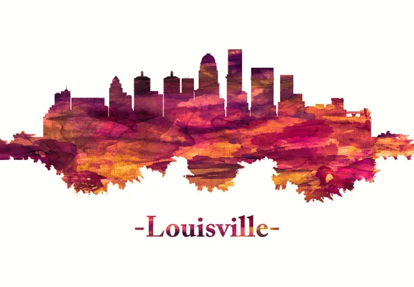 Louisville Kentucky Skyline Vermelho — Fotografia de Stock