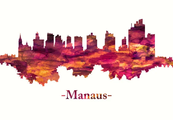 Manaus Brazil Skyline Red — Stock Photo, Image