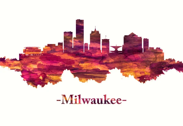 Milwaukee Wisconsin Skyline Rot — Stockfoto