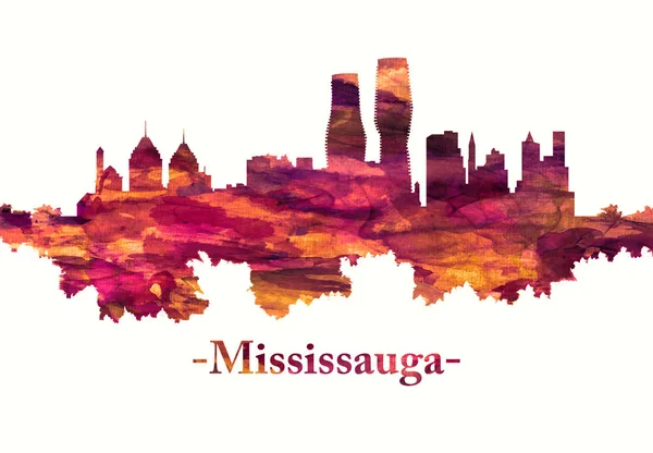 Mississauga Kanada silueti kırmızı
