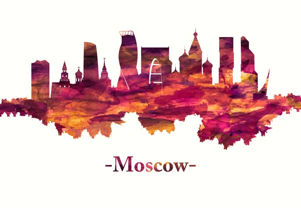 Moscú Rusia Skyline Rojo —  Fotos de Stock