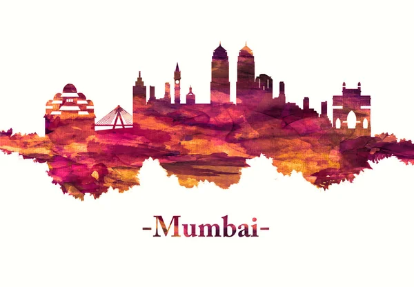 Mumbai India Skyline Rojo — Foto de Stock