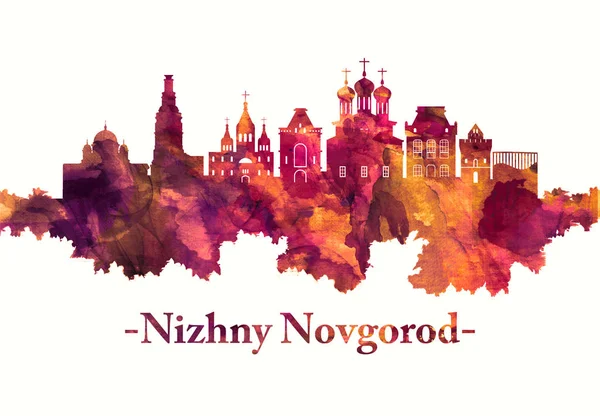 Nizhny Novgorod Russia Skyline Red — Stock Photo, Image