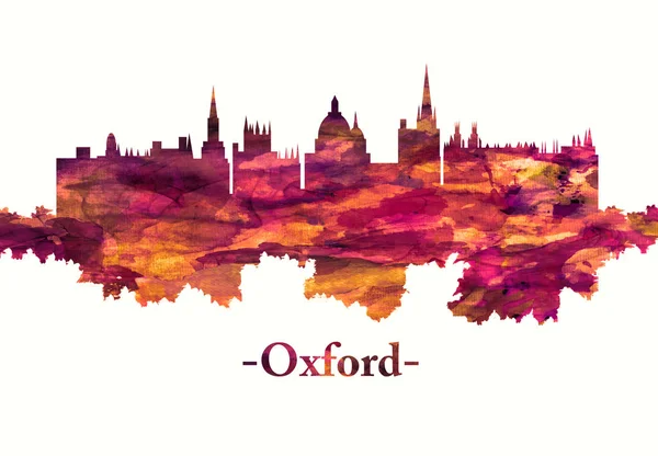 Oxford Anglia Skyline Kolorze Czerwonym — Zdjęcie stockowe