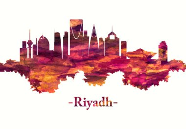 Riyad Suudi Arabistan silueti kırmızı