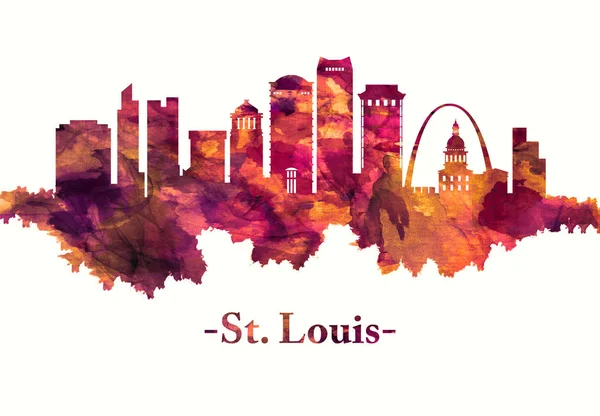 Kırmızı St Louis Missouri silueti