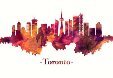 Toronto Kanada silueti kırmızı