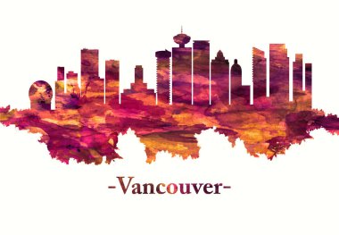 Vancouver Kanada silueti kırmızı