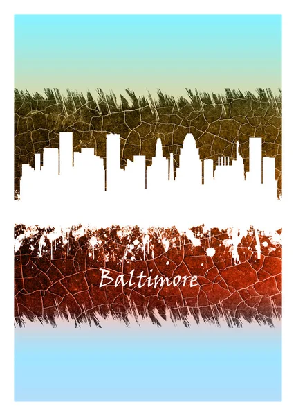 Blue White Skyline Baltimore Una Ciudad Importante Maryland Con Una —  Fotos de Stock