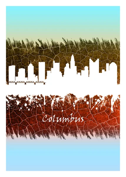 Blau Weiße Skyline Von Columbus Ohios Landeshauptstadt Die Cities Scioto — Stockfoto