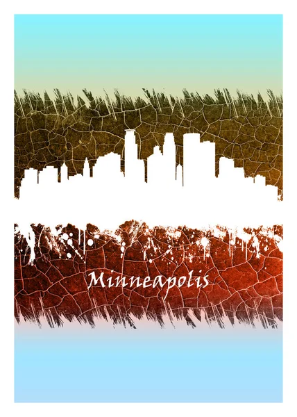 Horizonte Azul Branco Minneapolis Uma Grande Cidade Minnesota Que Forma — Fotografia de Stock