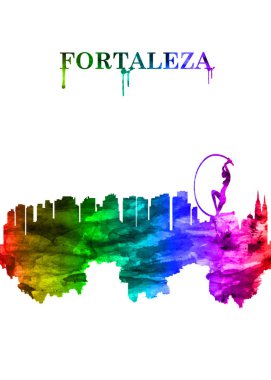 Brezilya 'nın kuzeydoğusundaki Cear eyaletinin başkenti Fortaleza' nın ufuk çizgisi.