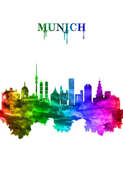 Porträt Regenbogen Skyline Von München Der Hauptstadt Bayerns Heimat Jahrhundertealter — Stockfoto