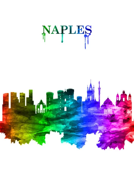Porträtt Rainbow Skyline Neapel Stad Södra Italien Sitter Neapelbukten Närheten — Stockfoto