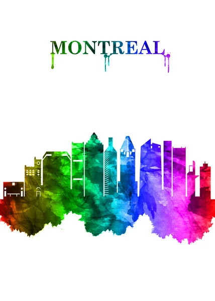 Portrait Rainbow Skyline Montral Largest City Canada Qubec Province — Stock Photo, Image