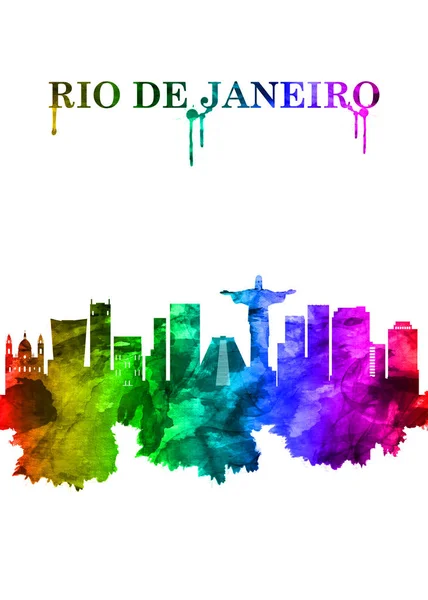 Портрет Райдужна Лінія Ріо Жанейро Величезне Приморське Місто Бразилії Славиться — стокове фото