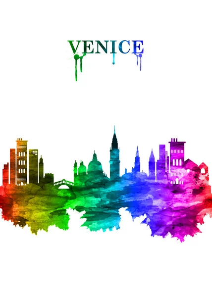 Portrait Rainbow Skyline Von Venedig Der Hauptstadt Der Nördlichen Region — Stockfoto