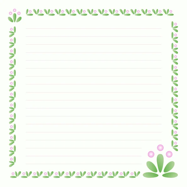 Diseño Página Para Escritura Fondo Festivo Hermosas Flores Con Brotes — Vector de stock