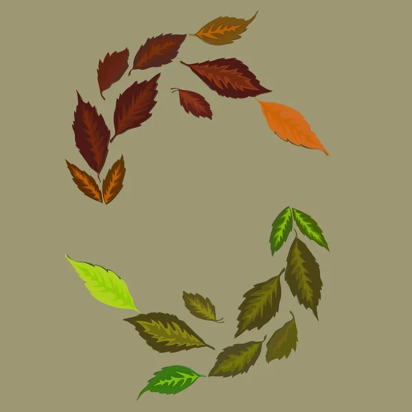 Illustration du mouvement des feuilles, le motif de feuilles de nuances rouges s'applique pour décorer la décoration — Image vectorielle