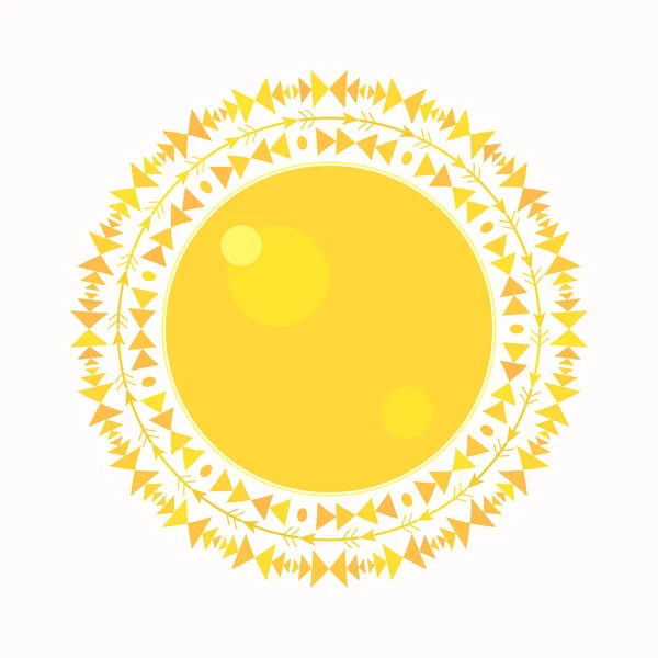 Decoratieve Versiering Sun Abstract Ontwerpelement Met Azteekse Sieraad Bohemien Stijl — Stockvector