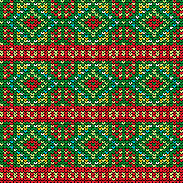 Sweater ornament seamless knitted pattern. Repeatable background for winter holidays decoration. Scandinavian motif. Vector illustration.