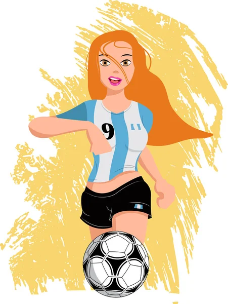 Mujer jugando fútbol Ilustración De Stock