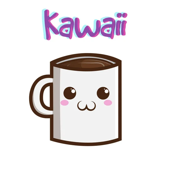 Kawaii bögre kávét — Stock Vector