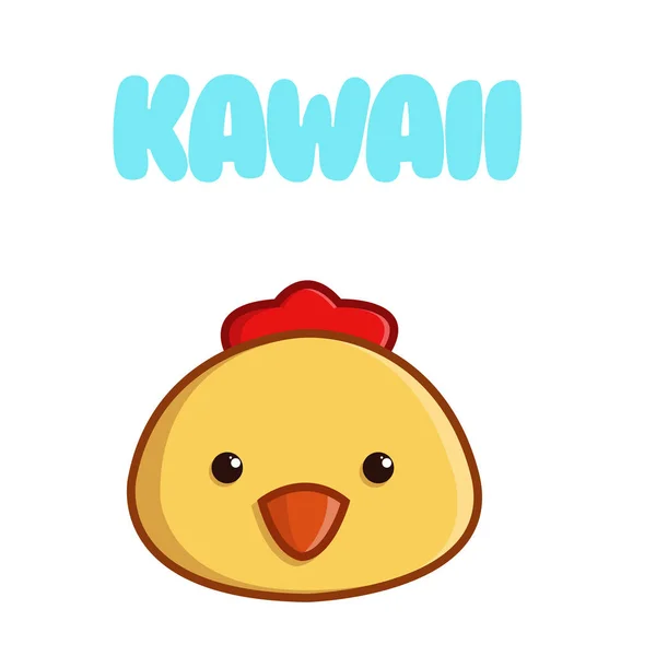 Cara de gallo kawaii — Archivo Imágenes Vectoriales