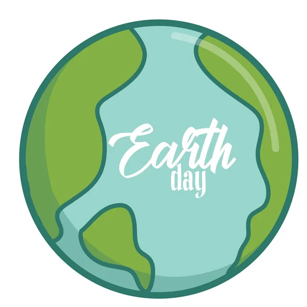 The earth day blue and green — Stock Vector