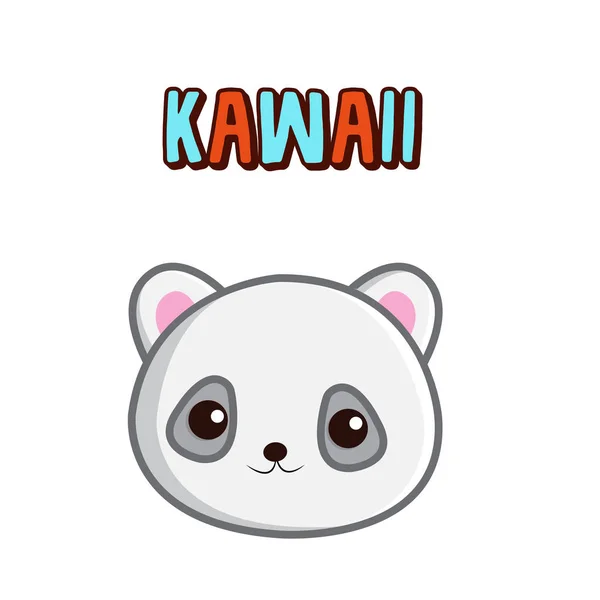 Panda ours kawaii blanc sourire — Image vectorielle