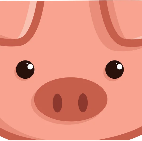 Visage de porc kawaii — Image vectorielle