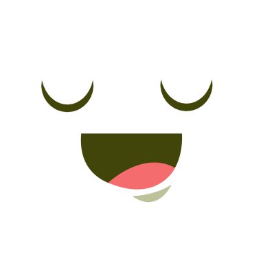 Büyük ağızlı gülümseyen kawaii armut