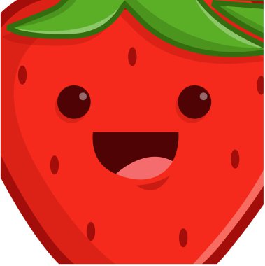 gülümseyen çilek meyve kawaii büyük gözleri