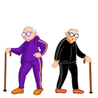 Sweatshirt yürüyen yaşlı yetişkinler