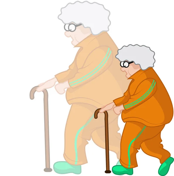 Adulto mayor caminando en sudadera — Vector de stock