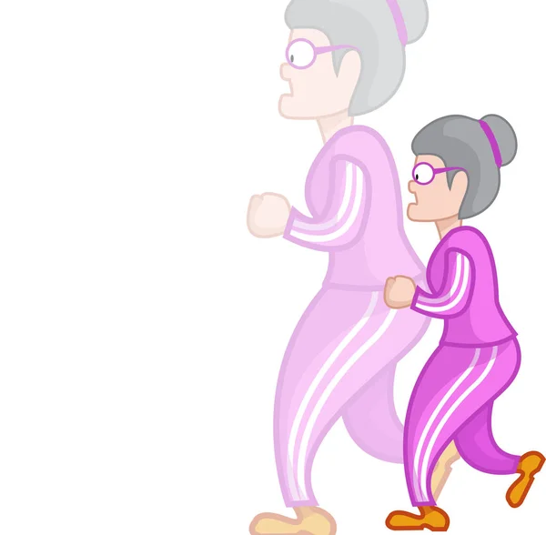 Seniorin läuft im Sweatshirt Stockvektor