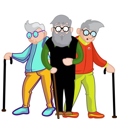 Yaşlılar yetişkin sweatshirt yürüyüş
