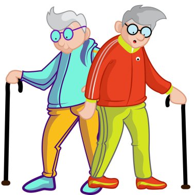 Yaşlılar yetişkin sweatshirt yürüyüş