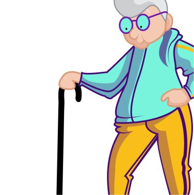 Yaşlı yetişkin sweatshirt yürüyüş