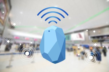İşaret aygıtı ev ve ofis radar. Tüm durumlar için kullanın. ağ ile sinyal grafiği bağlanmak ve havaalanında arka plan bulanıklık 