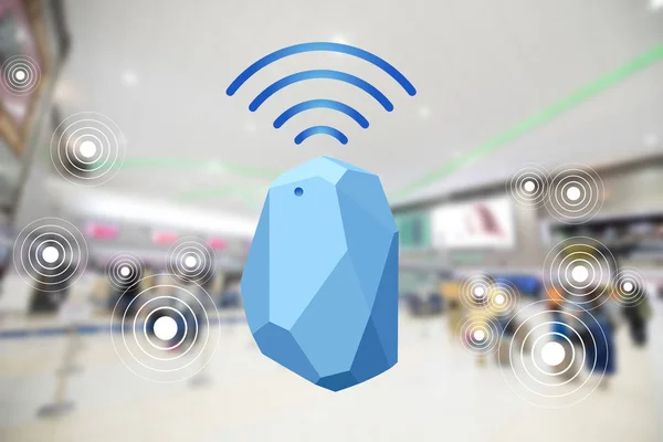 İşaret aygıtı ev ve ofis radar. Tüm durumlar için kullanın. ağ ile sinyal grafiği bağlanmak ve havaalanında arka plan bulanıklık 