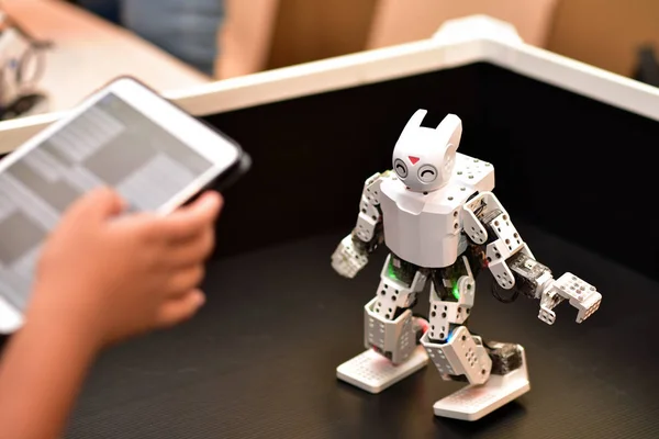 Sterowanie Robotem Move Robot Uczyć Się Nauka Technologia — Zdjęcie stockowe