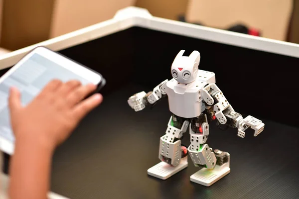 Controlar Robot Mover Robot Aprender Ciencia Tecnología — Foto de Stock