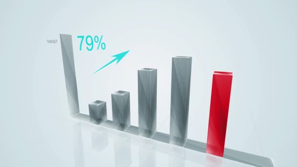 Affärstillväxt Och Framgång Pil Infographics Diagram Med Framgång Text Den — Stockvideo