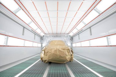 Kızıl ötesi ısıtıcı lambasıyla boya spreyi Booth Otomotiv. İyileştirme Işığını Çiz