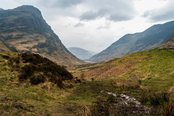 Glencoe Paisaje Fotos Montañas Colinas Tres Hermanas Panorama Rural Durante —  Fotos de Stock