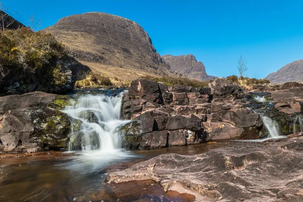 Escocés Arroyo Montaña Applecross Horizontal Durante Temporada Primavera Mientras Está — Foto de Stock