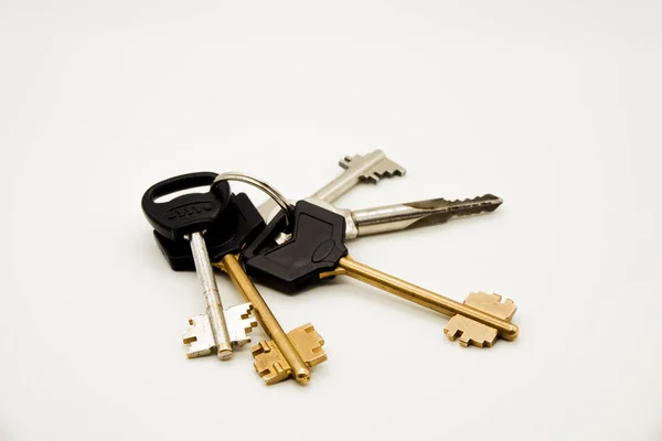 Bunch Keys Isolated White Background — Stock Photo, Image