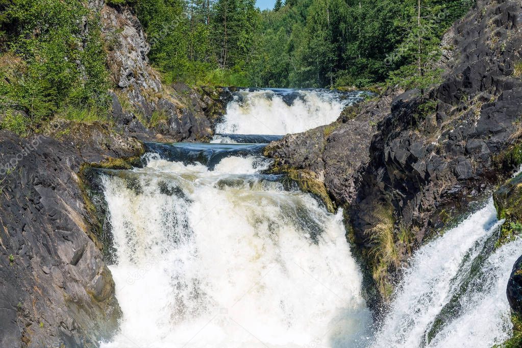 Kivach Falls in the late summer, Karelia